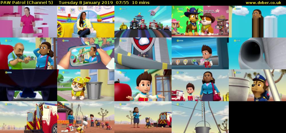 PAW Patrol (Channel 5) Tuesday 8 January 2019 07:55 - 08:05
