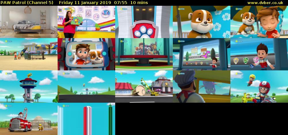 PAW Patrol (Channel 5) Friday 11 January 2019 07:55 - 08:05