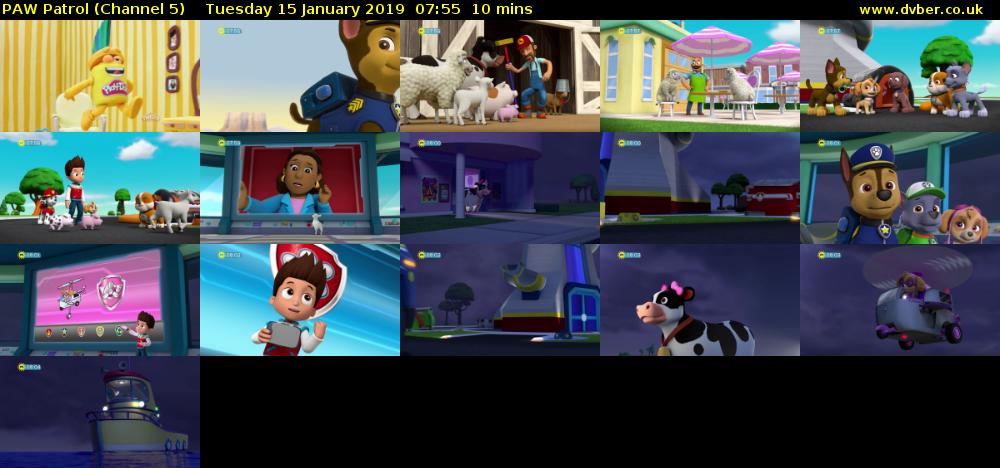 PAW Patrol (Channel 5) Tuesday 15 January 2019 07:55 - 08:05