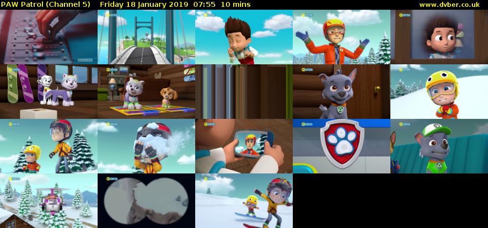 PAW Patrol (Channel 5) Friday 18 January 2019 07:55 - 08:05