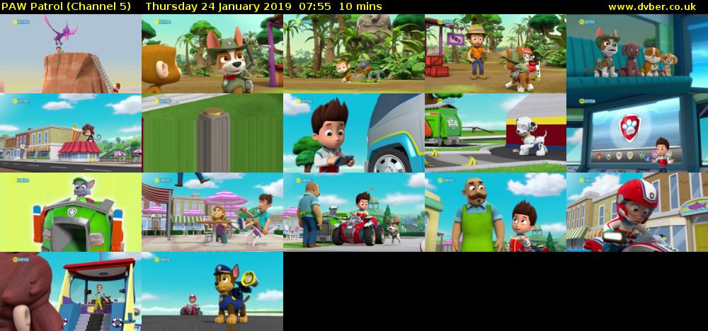 PAW Patrol (Channel 5) Thursday 24 January 2019 07:55 - 08:05