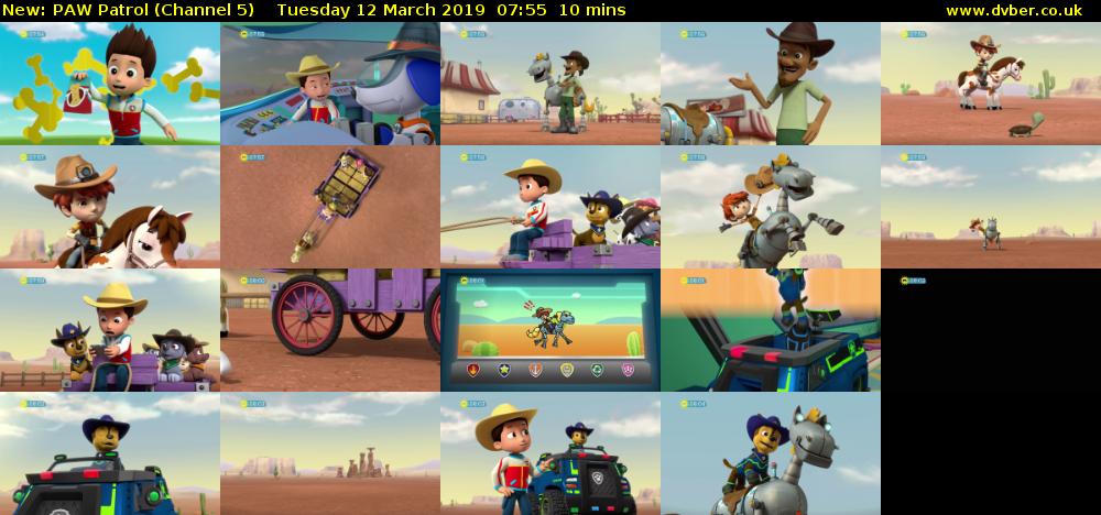 PAW Patrol (Channel 5) Tuesday 12 March 2019 07:55 - 08:05