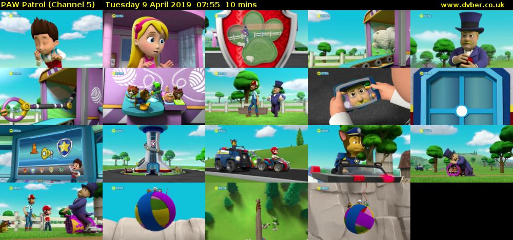 PAW Patrol (Channel 5) Tuesday 9 April 2019 07:55 - 08:05