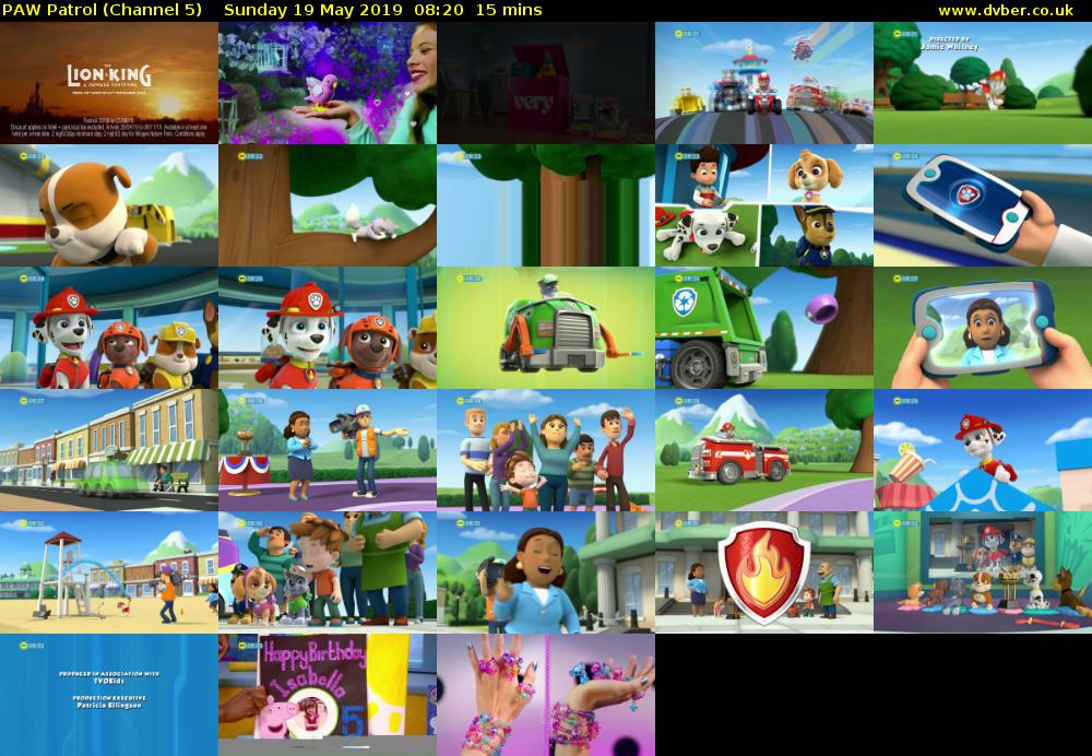 PAW Patrol (Channel 5) Sunday 19 May 2019 08:20 - 08:35