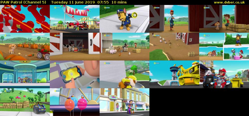 PAW Patrol (Channel 5) Tuesday 11 June 2019 07:55 - 08:05