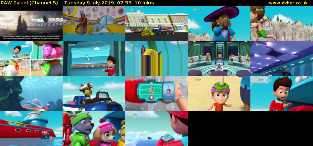 PAW Patrol (Channel 5) Tuesday 9 July 2019 07:55 - 08:05