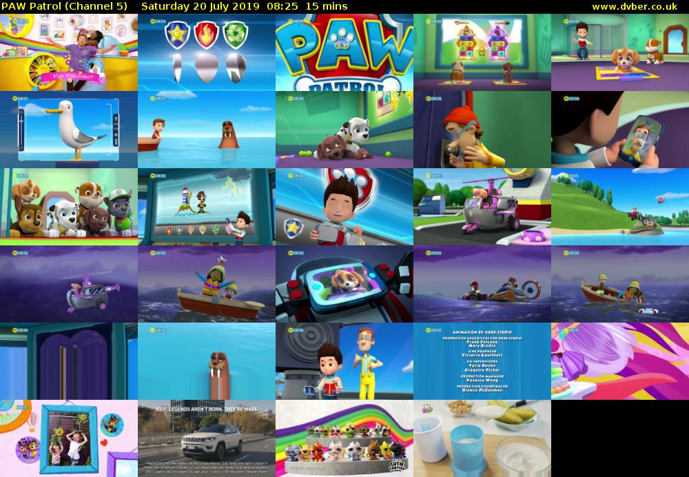 PAW Patrol (Channel 5) Saturday 20 July 2019 08:25 - 08:40