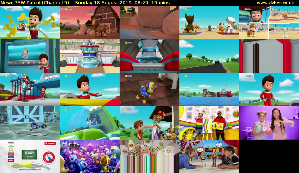 PAW Patrol (Channel 5) Sunday 18 August 2019 08:25 - 08:40