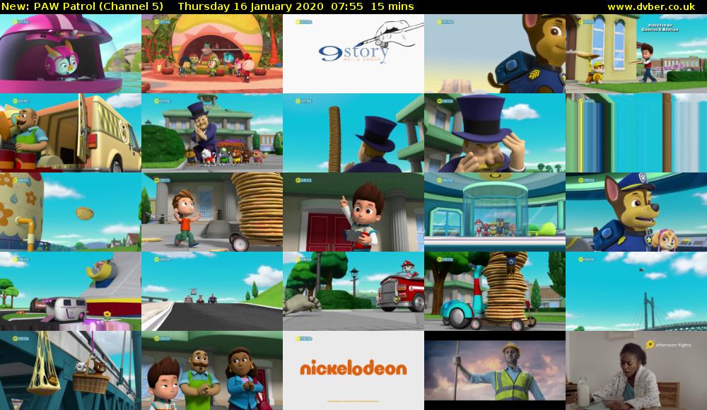 PAW Patrol (Channel 5) Thursday 16 January 2020 07:55 - 08:10