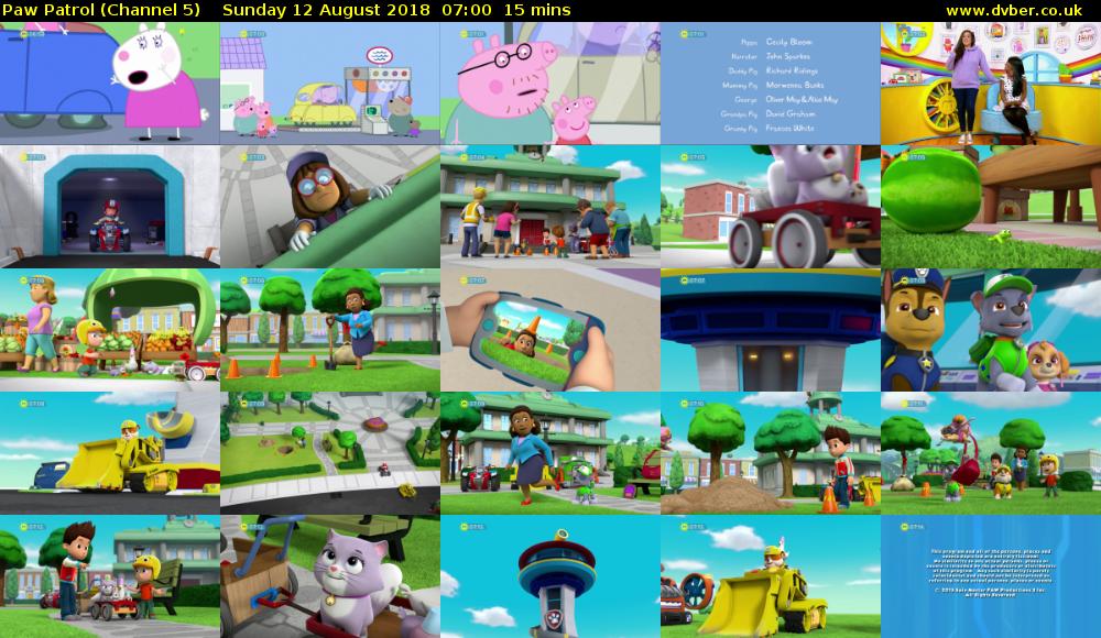 Paw Patrol (Channel 5) Sunday 12 August 2018 07:00 - 07:15