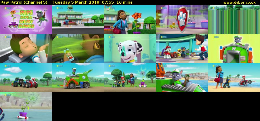 Paw Patrol (Channel 5) Tuesday 5 March 2019 07:55 - 08:05