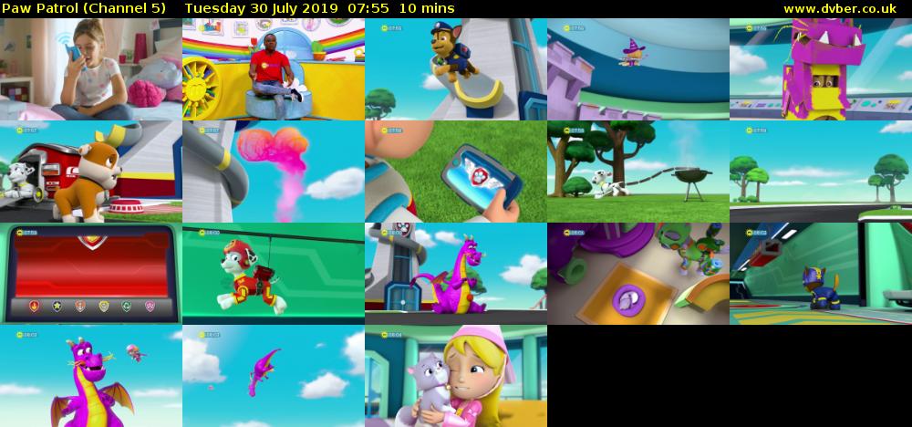 Paw Patrol (Channel 5) Tuesday 30 July 2019 07:55 - 08:05