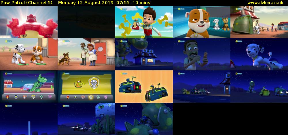 Paw Patrol (Channel 5) Monday 12 August 2019 07:55 - 08:05