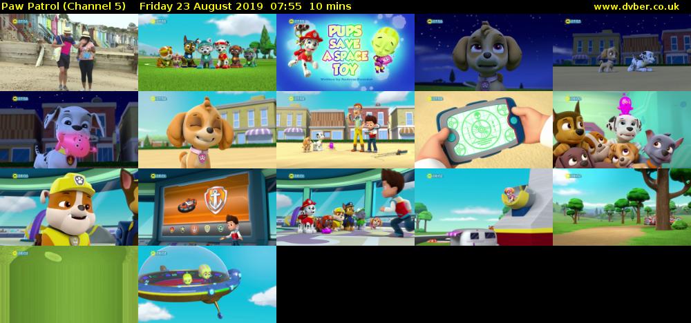 Paw Patrol (Channel 5) Friday 23 August 2019 07:55 - 08:05