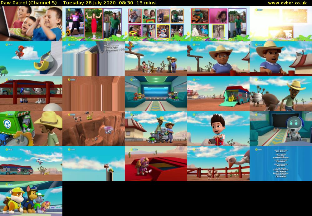 Paw Patrol (Channel 5) Tuesday 28 July 2020 08:30 - 08:45