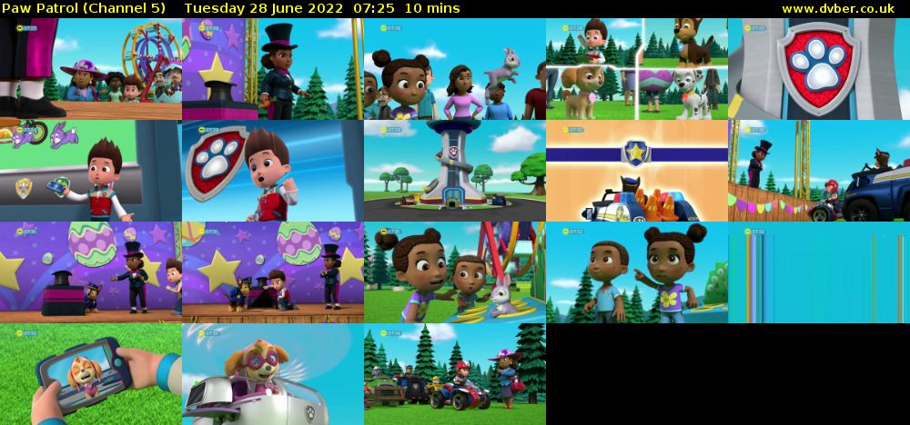 Paw Patrol (Channel 5) Tuesday 28 June 2022 07:25 - 07:35
