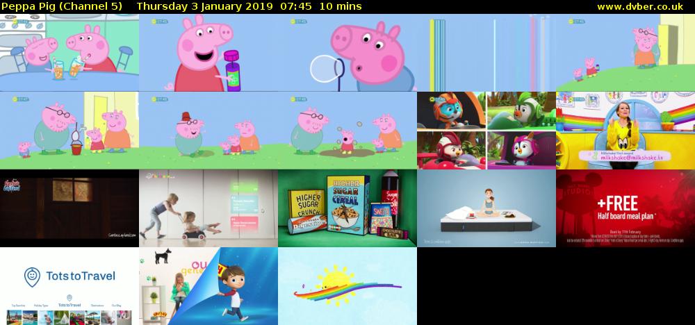 Peppa Pig (Channel 5) Thursday 3 January 2019 07:45 - 07:55