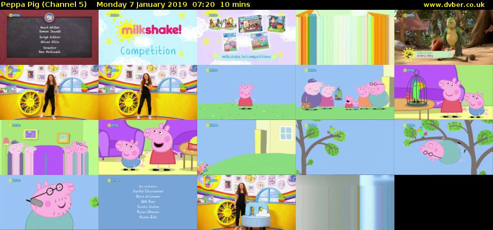 Peppa Pig (Channel 5) Monday 7 January 2019 07:20 - 07:30