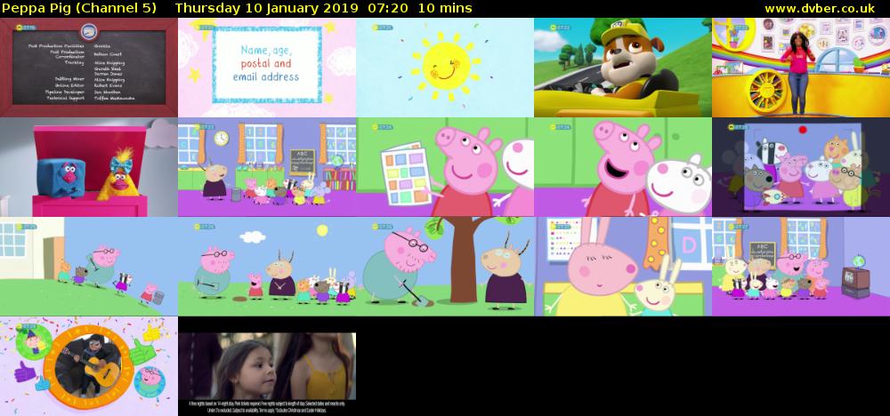 Peppa Pig (Channel 5) Thursday 10 January 2019 07:20 - 07:30