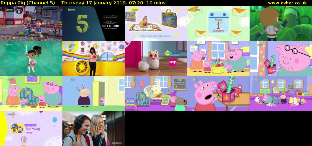 Peppa Pig (Channel 5) Thursday 17 January 2019 07:20 - 07:30