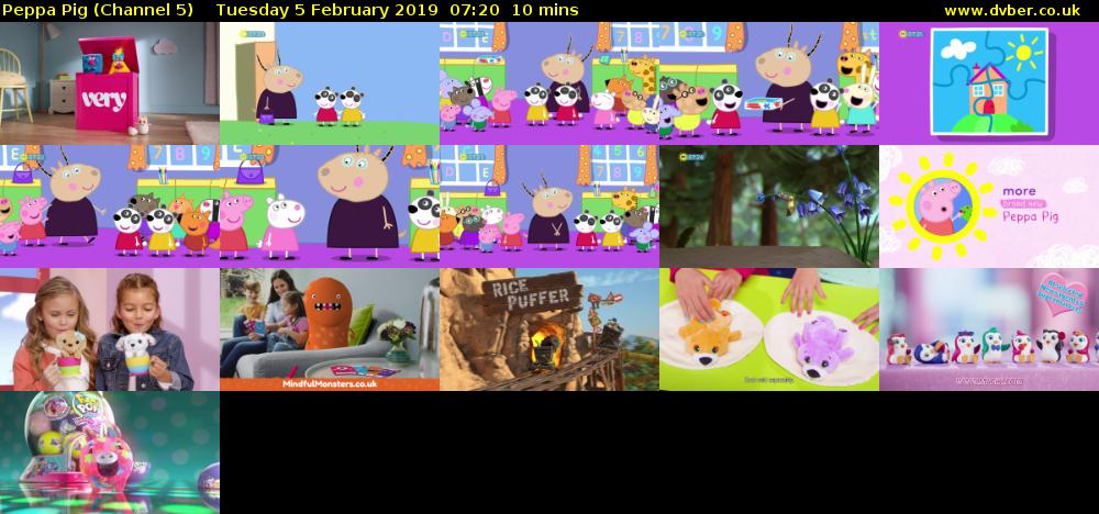 Peppa Pig (Channel 5) Tuesday 5 February 2019 07:20 - 07:30