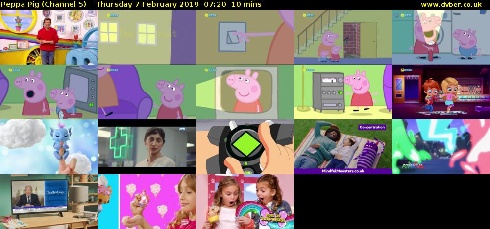 Peppa Pig (Channel 5) Thursday 7 February 2019 07:20 - 07:30