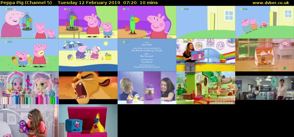 Peppa Pig (Channel 5) Tuesday 12 February 2019 07:20 - 07:30