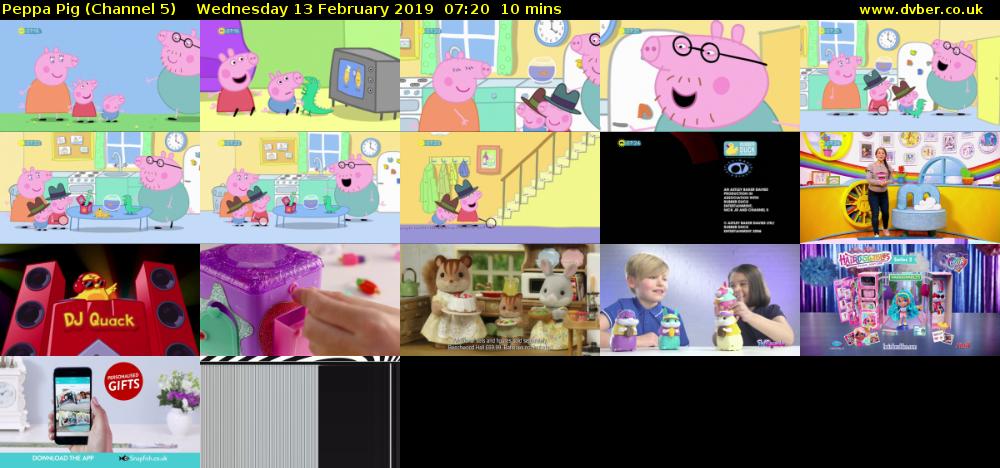 Peppa Pig (Channel 5) Wednesday 13 February 2019 07:20 - 07:30