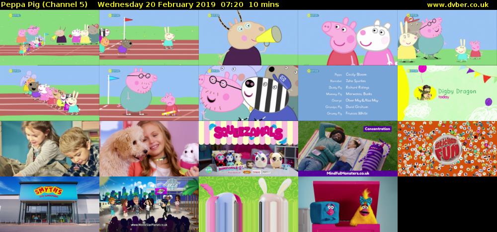 Peppa Pig (Channel 5) Wednesday 20 February 2019 07:20 - 07:30
