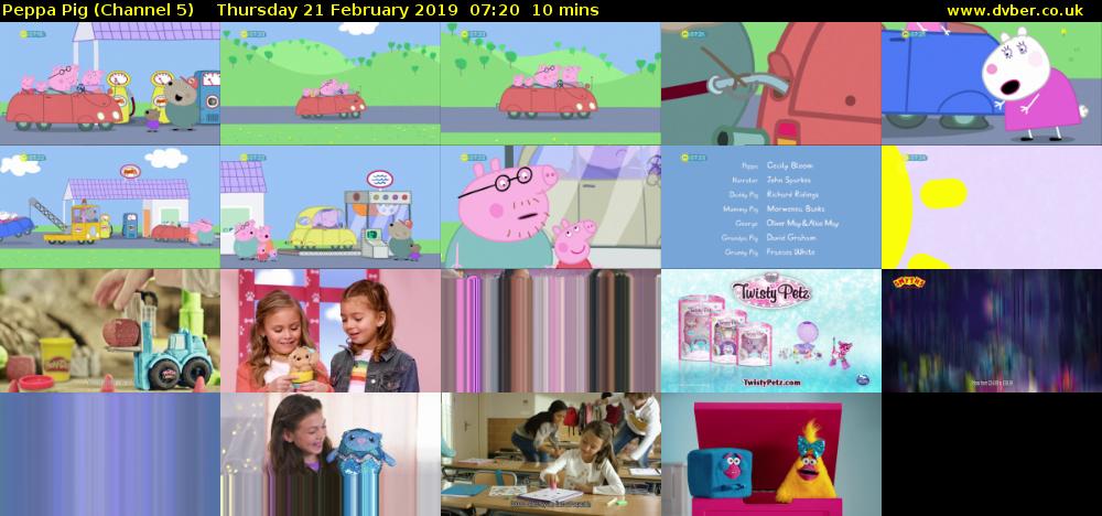 Peppa Pig (Channel 5) Thursday 21 February 2019 07:20 - 07:30