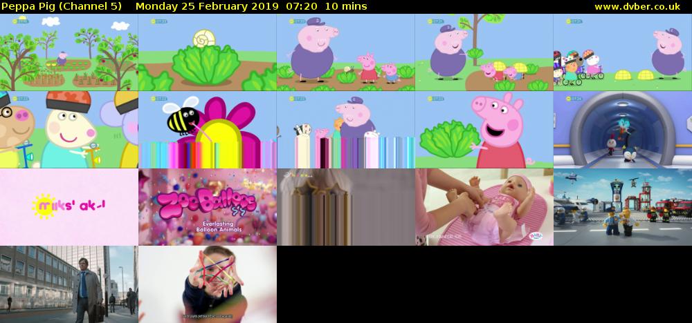 Peppa Pig (Channel 5) Monday 25 February 2019 07:20 - 07:30