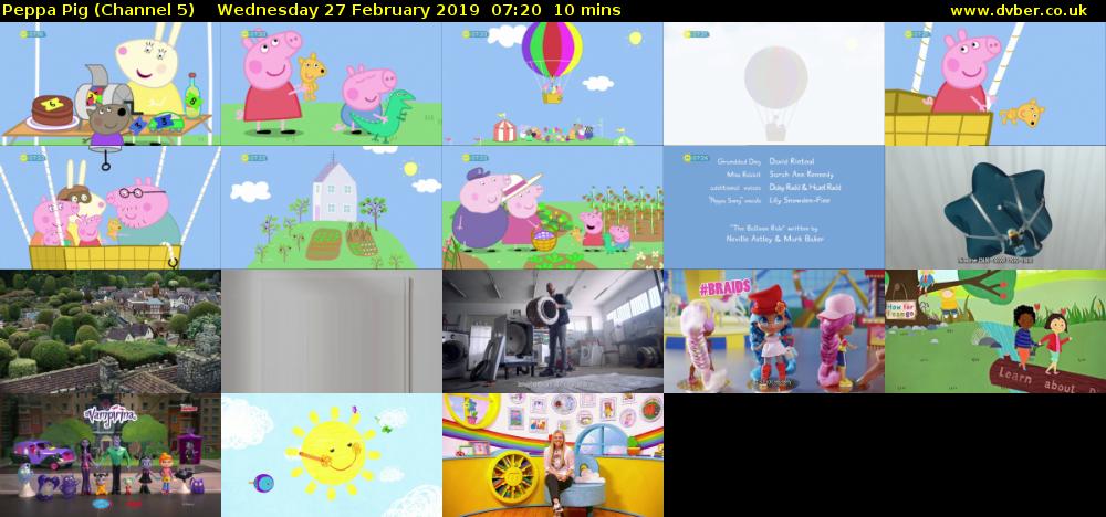 Peppa Pig (Channel 5) Wednesday 27 February 2019 07:20 - 07:30