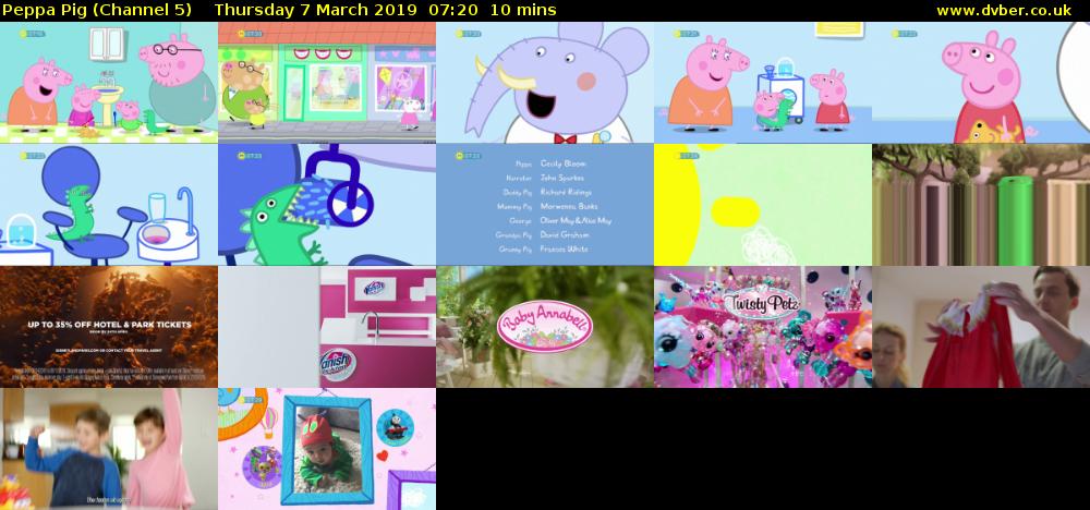 Peppa Pig (Channel 5) Thursday 7 March 2019 07:20 - 07:30