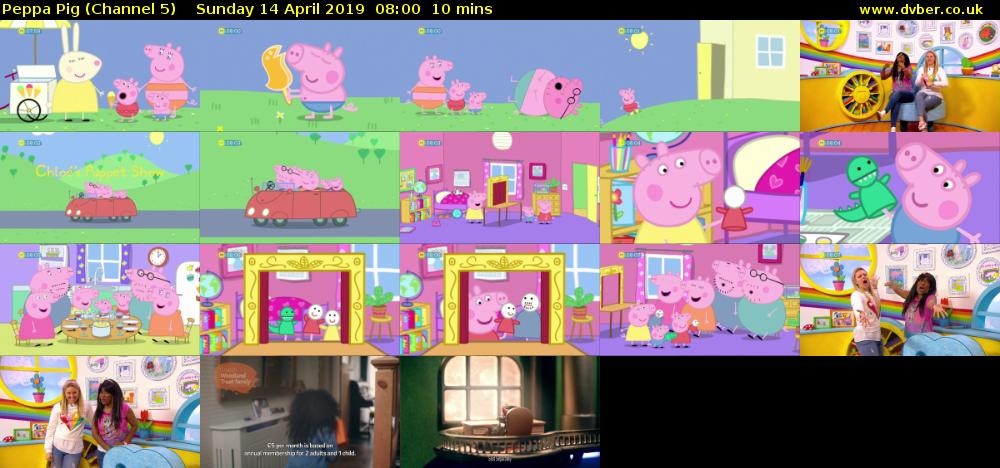 Peppa Pig (Channel 5) Sunday 14 April 2019 08:00 - 08:10