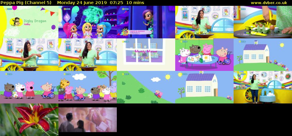 Peppa Pig (Channel 5) Monday 24 June 2019 07:25 - 07:35