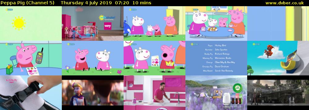 Peppa Pig (Channel 5) Thursday 4 July 2019 07:20 - 07:30