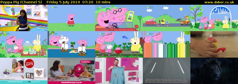 Peppa Pig (Channel 5) Friday 5 July 2019 07:20 - 07:30
