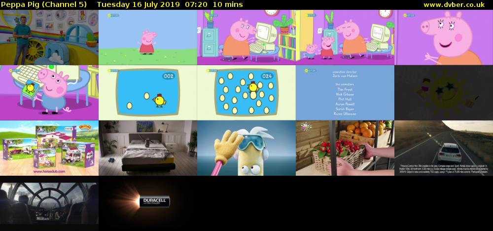 Peppa Pig (Channel 5) Tuesday 16 July 2019 07:20 - 07:30