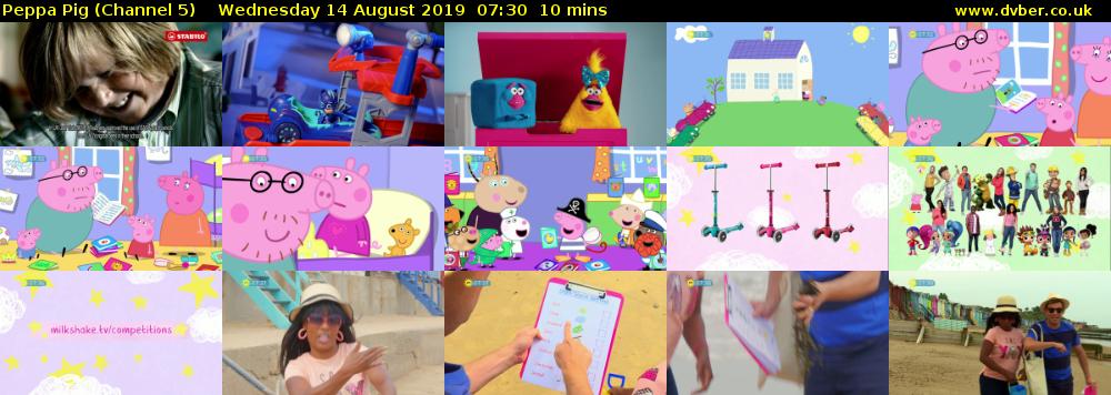 Peppa Pig (Channel 5) Wednesday 14 August 2019 07:30 - 07:40