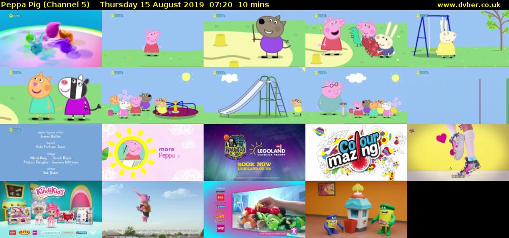 Peppa Pig (Channel 5) Thursday 15 August 2019 07:20 - 07:30