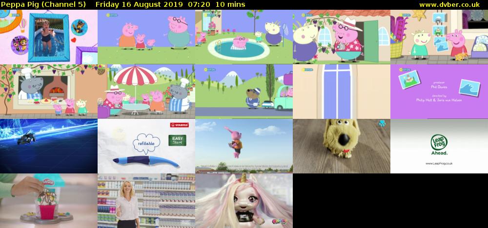 Peppa Pig (Channel 5) Friday 16 August 2019 07:20 - 07:30