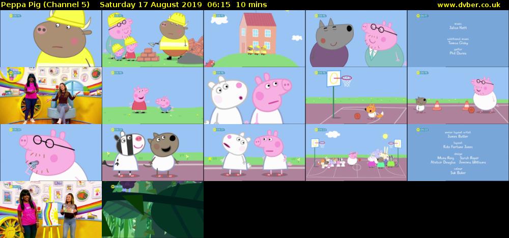 Peppa Pig (Channel 5) Saturday 17 August 2019 06:15 - 06:25