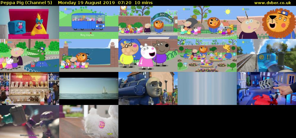 Peppa Pig (Channel 5) Monday 19 August 2019 07:20 - 07:30