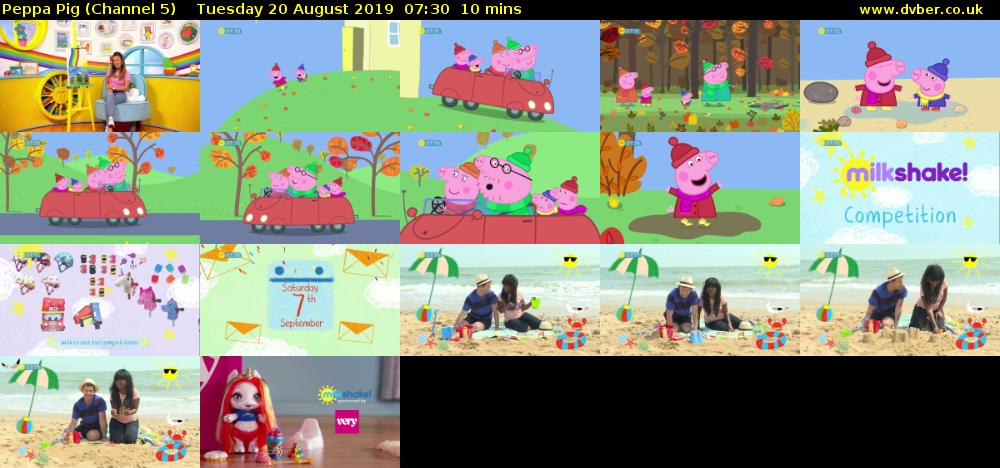 Peppa Pig (Channel 5) Tuesday 20 August 2019 07:30 - 07:40
