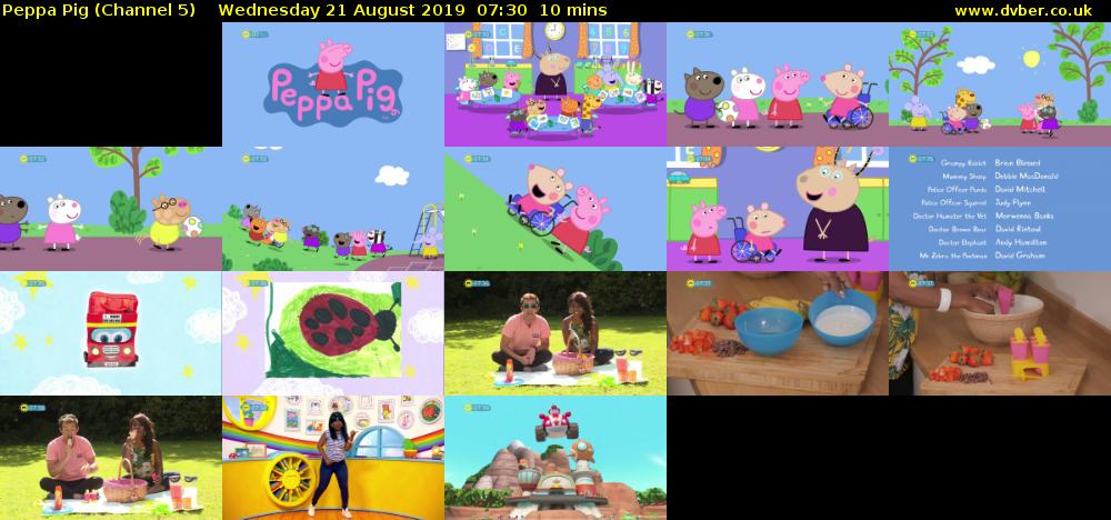Peppa Pig (Channel 5) Wednesday 21 August 2019 07:30 - 07:40