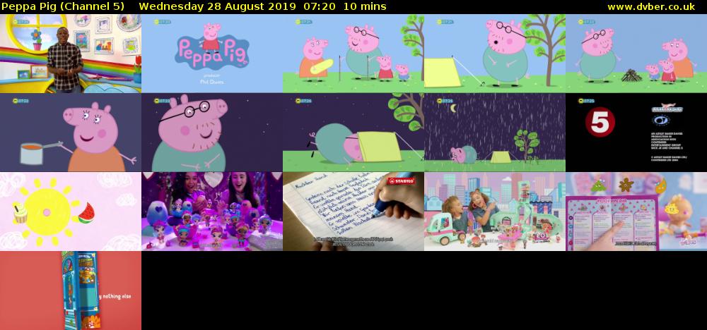 Peppa Pig (Channel 5) Wednesday 28 August 2019 07:20 - 07:30