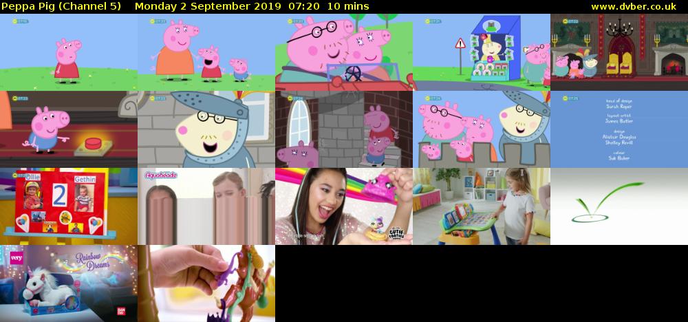Peppa Pig (Channel 5) Monday 2 September 2019 07:20 - 07:30