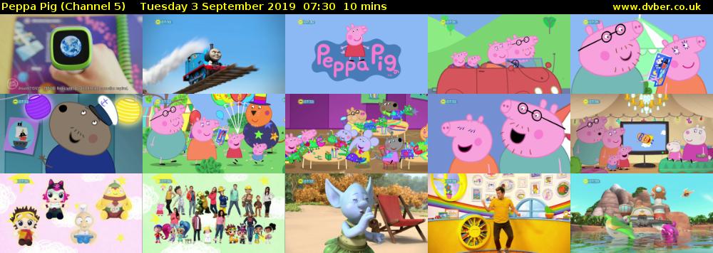 Peppa Pig (Channel 5) Tuesday 3 September 2019 07:30 - 07:40