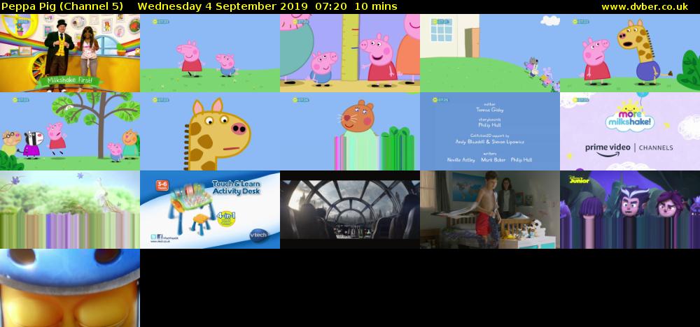 Peppa Pig (Channel 5) Wednesday 4 September 2019 07:20 - 07:30