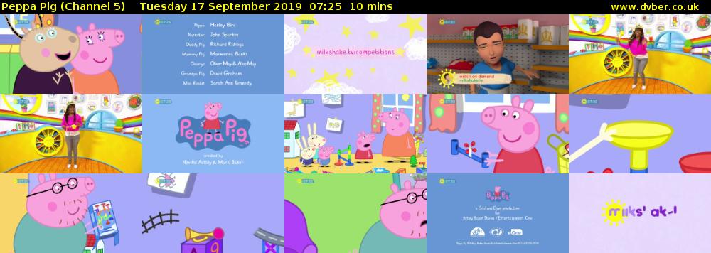 Peppa Pig (Channel 5) Tuesday 17 September 2019 07:25 - 07:35